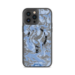 iPhone Magsafe Compatible Marble Sky Blue Clear Case Protective | iPhone 14 Pro,iPhone 14 Pro Max